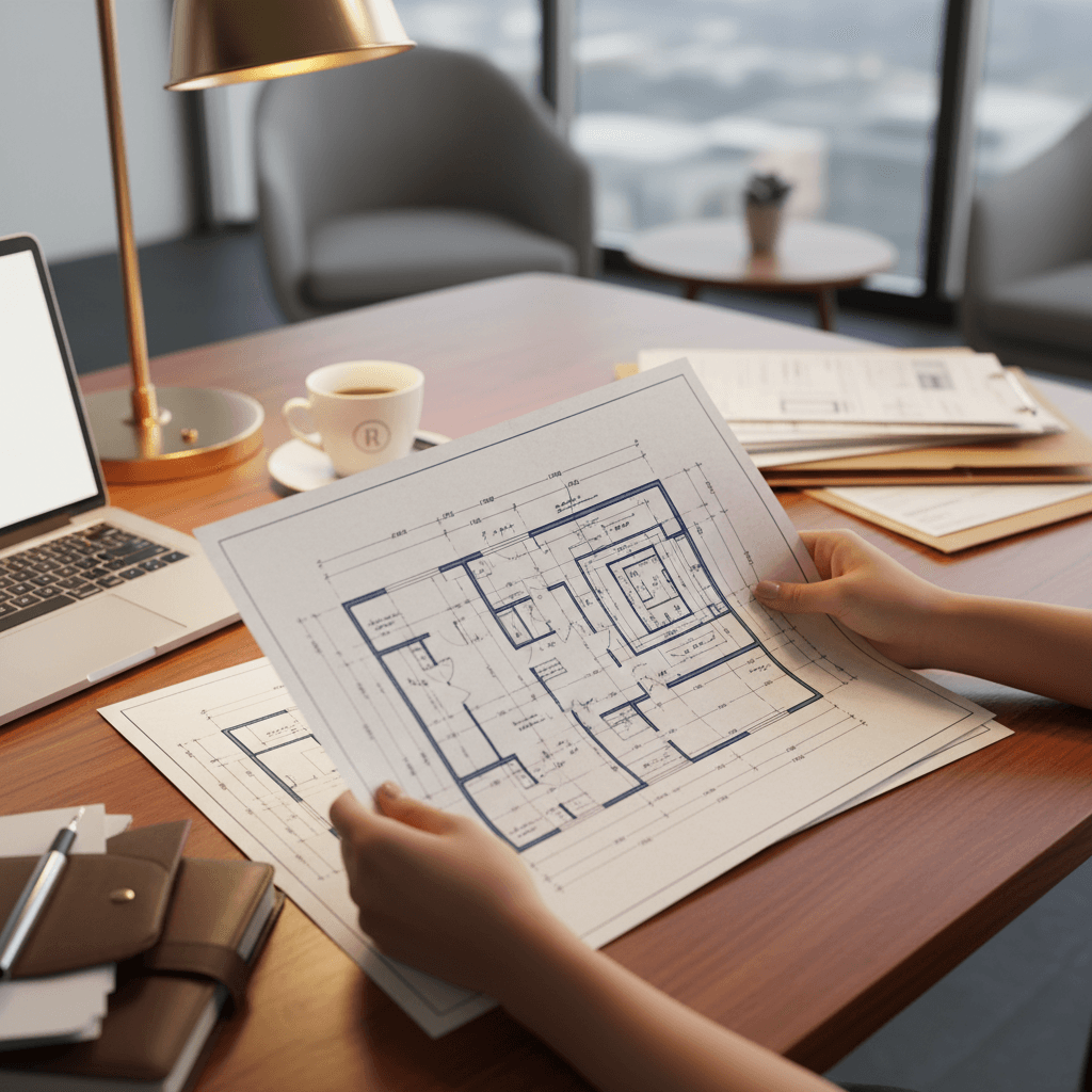 Zoning map and blueprints for Jackson Township land lots